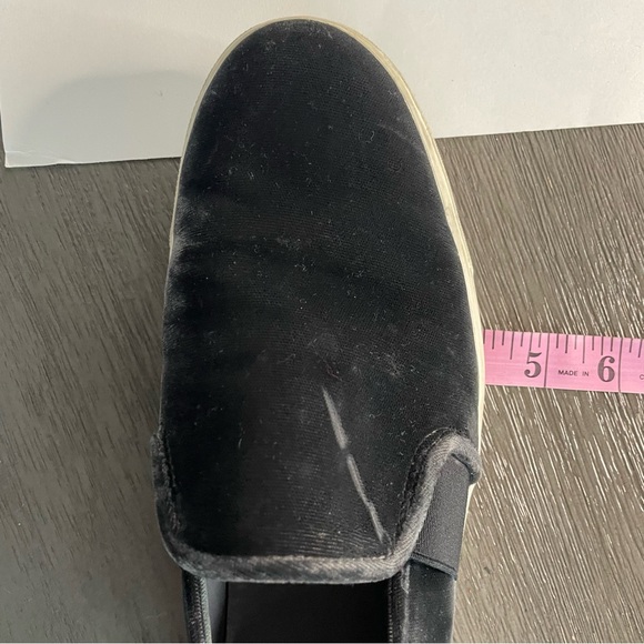 Vince. Preston Black Velvet Slip On Sneakers Shoes 8 - Picture 12 of 14